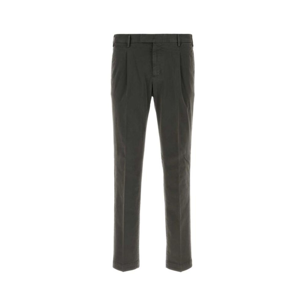 Pt Torino Men Charcoal Stretch Cotton Pant